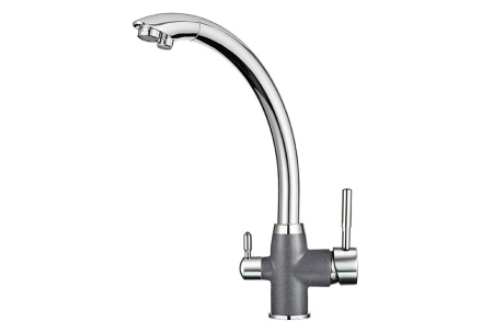 Кухонный смеситель GRANULA 3167, XРОМ/ГРАФИТ (ЧЁРНО-СЕРЫЙ)