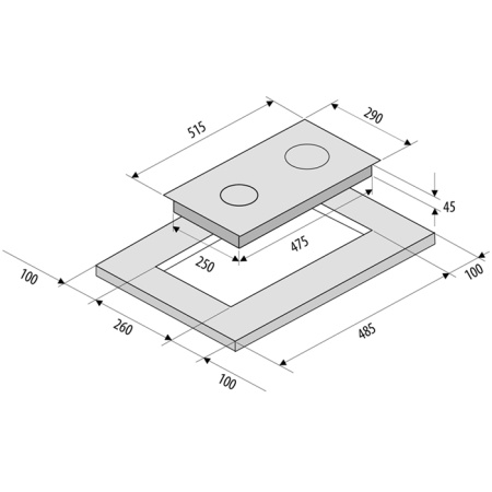 KRONA PARTITA 30 WH газовая варочная поверхность (независимая)