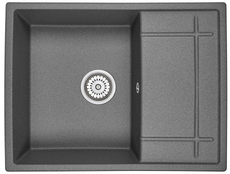 Кухонная мойка GRANULA 6501, ГРАФИТ (ЧЁРНО-СЕРЫЙ), кварц