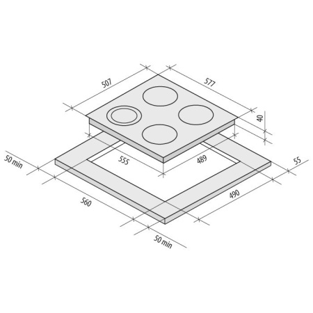 KRONA DOLCE 60 BL электрическая варочная поверхность (независимая)