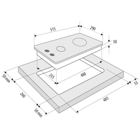 KRONA CALORE 30 WH газовая варочная поверхность (независимая)