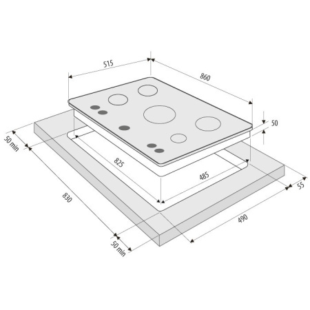 KRONA NOVANTA 90 IV газовая варочная поверхность (независимая)
