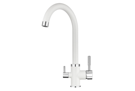 Кухонный смеситель GRANULA 2168, АРКТИК (БЕЛЫЙ)