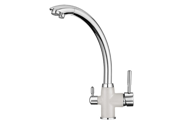 Кухонный смеситель GRANULA 3167, XРОМ/АРКТИК (БЕЛЫЙ)