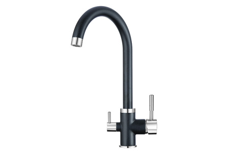 Кухонный смеситель GRANULA 2168, ШВАРЦ (чёрный металлик)