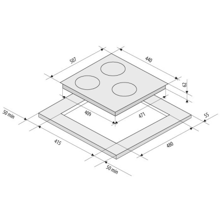 KRONA INIZIO 45 BL индукционная варочная поверхность (независимая)