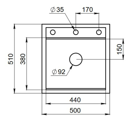 Кухонная мойка GRANULA KS-5002, ЧЁРНЫЙ  кварц