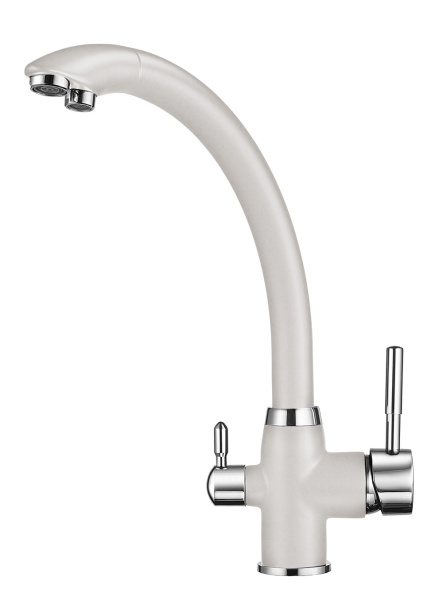 Кухонный смеситель GRANULA 2167, АРКТИК (БЕЛЫЙ)