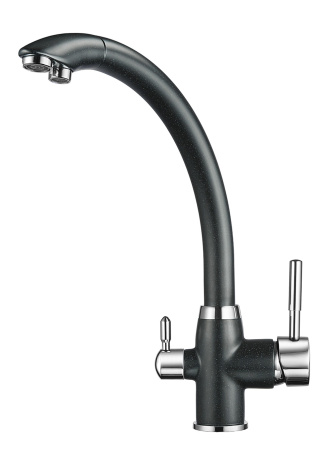 Кухонный смеситель GRANULA 2167, ШВАРЦ (чёрный металлик)