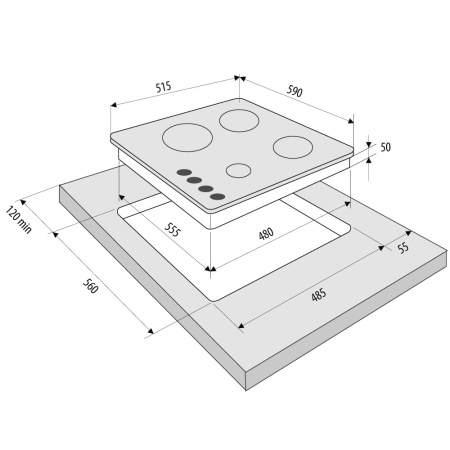 KRONA CORNIOLA 60 BL газовая варочная поверхность (независимая)