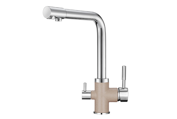 Кухонный смеситель GRANULA 3015, XРОМ/АНТИК (БЕЖЕВЫЙ)